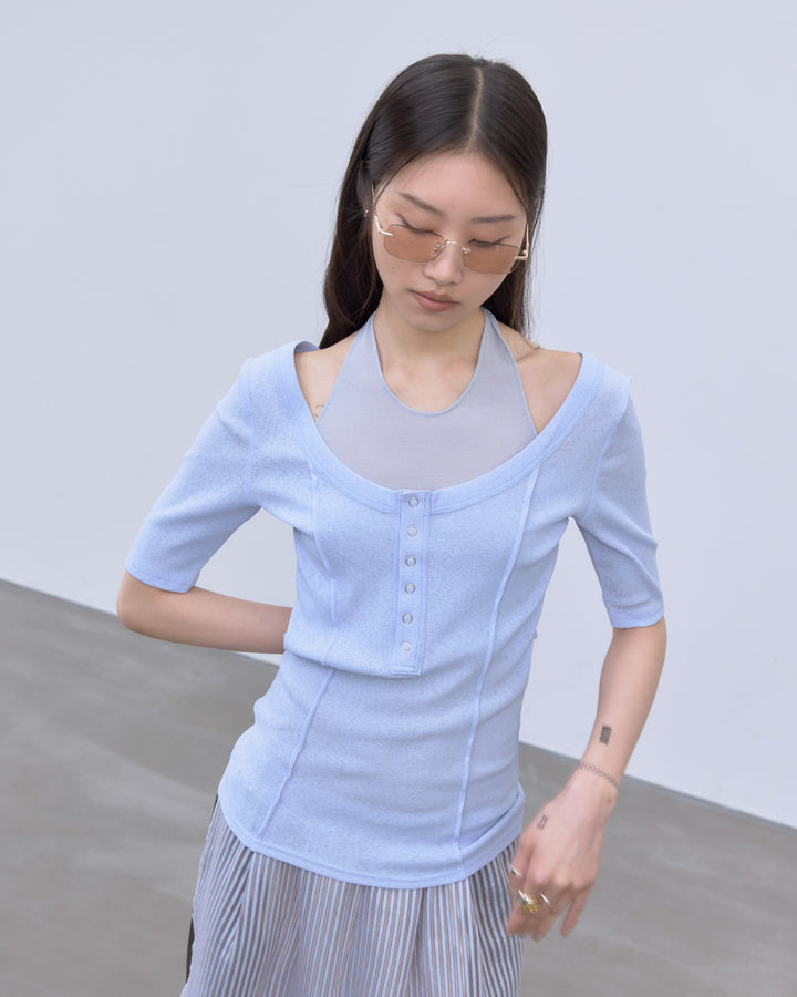 HALTER DESIGN LAYERED TOPS