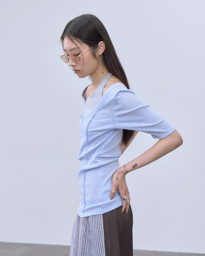 HALTER DESIGN LAYERED TOPS