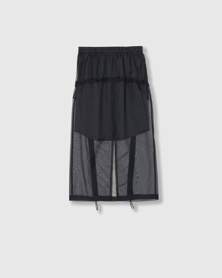 STRIPE SHEER LAYERED SKIRT