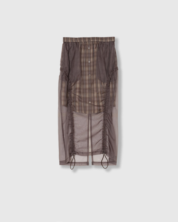 CHECK SHEER LAYERED SKIRT