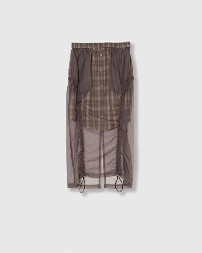 CHECK SHEER LAYERED SKIRT