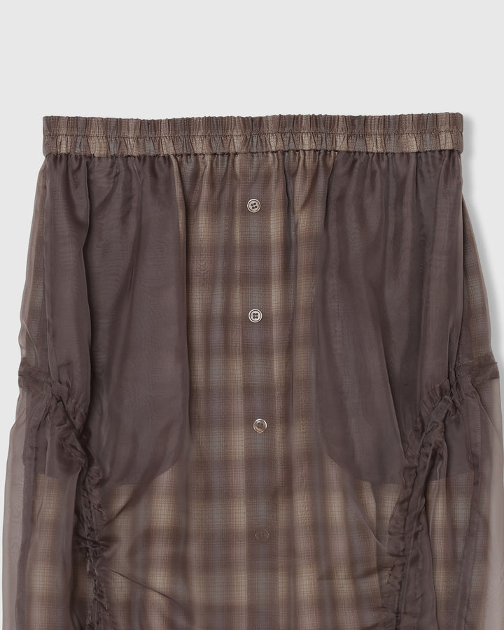 CHECK SHEER LAYERED SKIRT