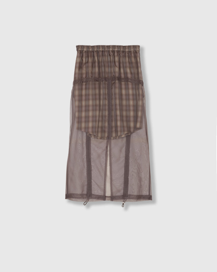 CHECK SHEER LAYERED SKIRT