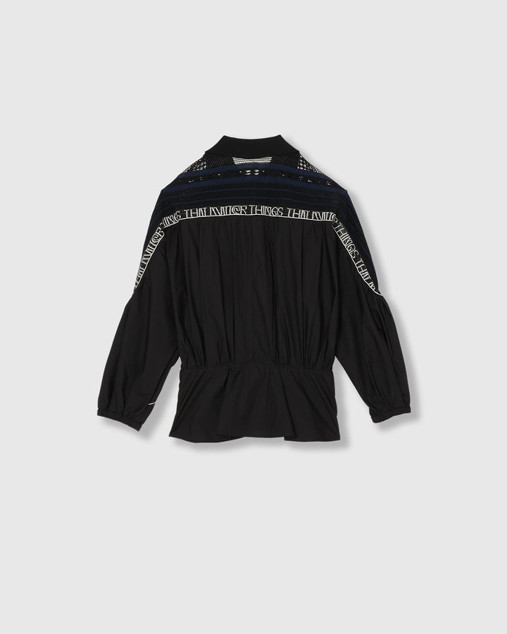 TORCHON LACE SWITCHING ZIP-UP BLOUSON