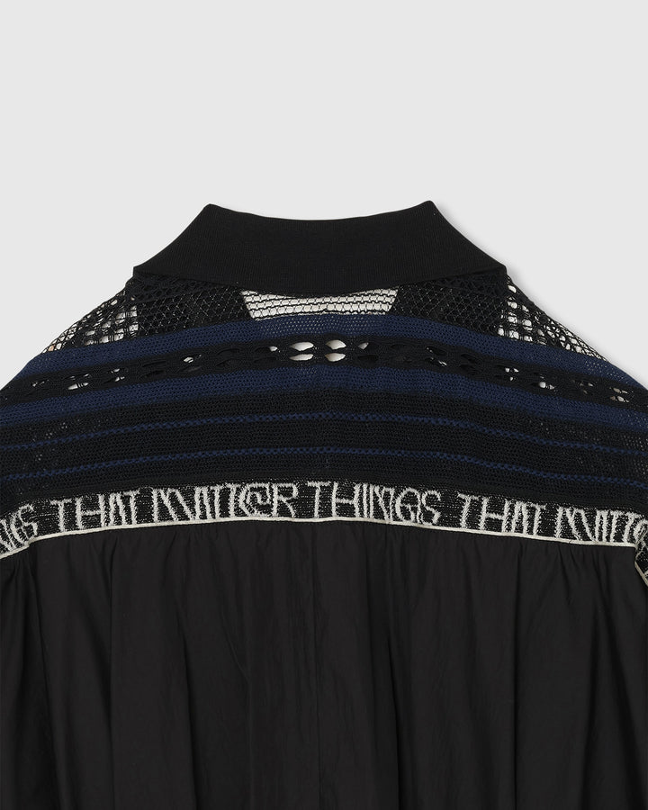 TORCHON LACE SWITCHING ZIP-UP BLOUSON