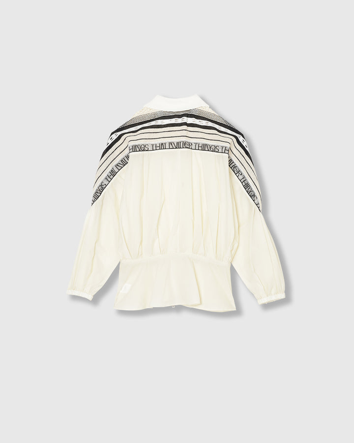 TORCHON LACE SWITCHING ZIP-UP BLOUSON