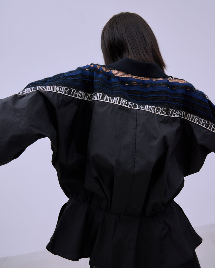 TORCHON LACE SWITCHING ZIP-UP BLOUSON