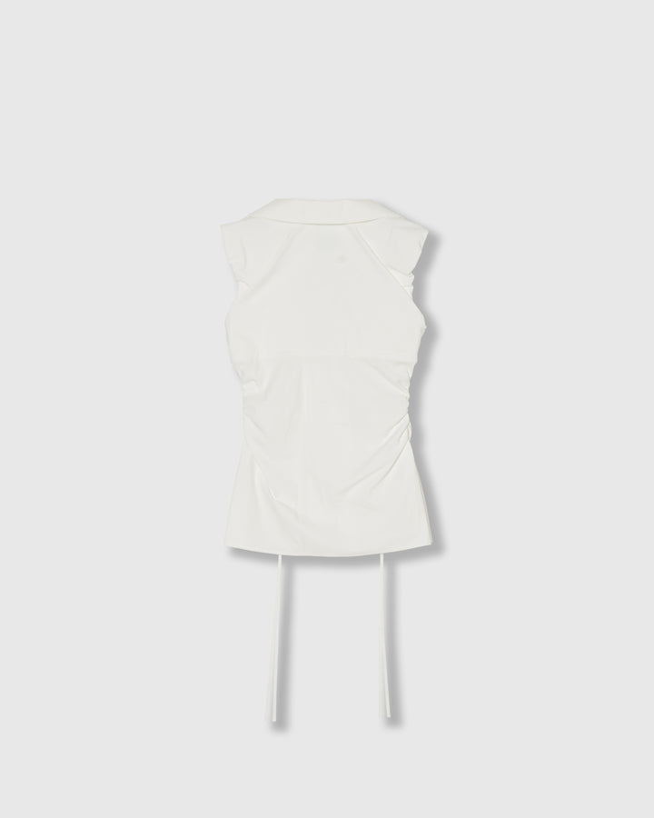 FRONT ZIP BODY-LINE SLEEVELESS TOPS