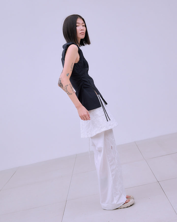 FRONT ZIP BODY-LINE SLEEVELESS TOPS