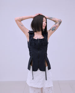 FRONT ZIP BODY-LINE SLEEVELESS TOPS | TOPS | STORE | THINGS THAT