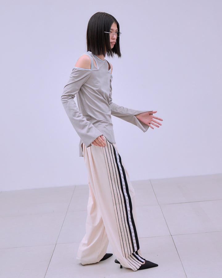 TORCHON LACE SWITCHING PANTS