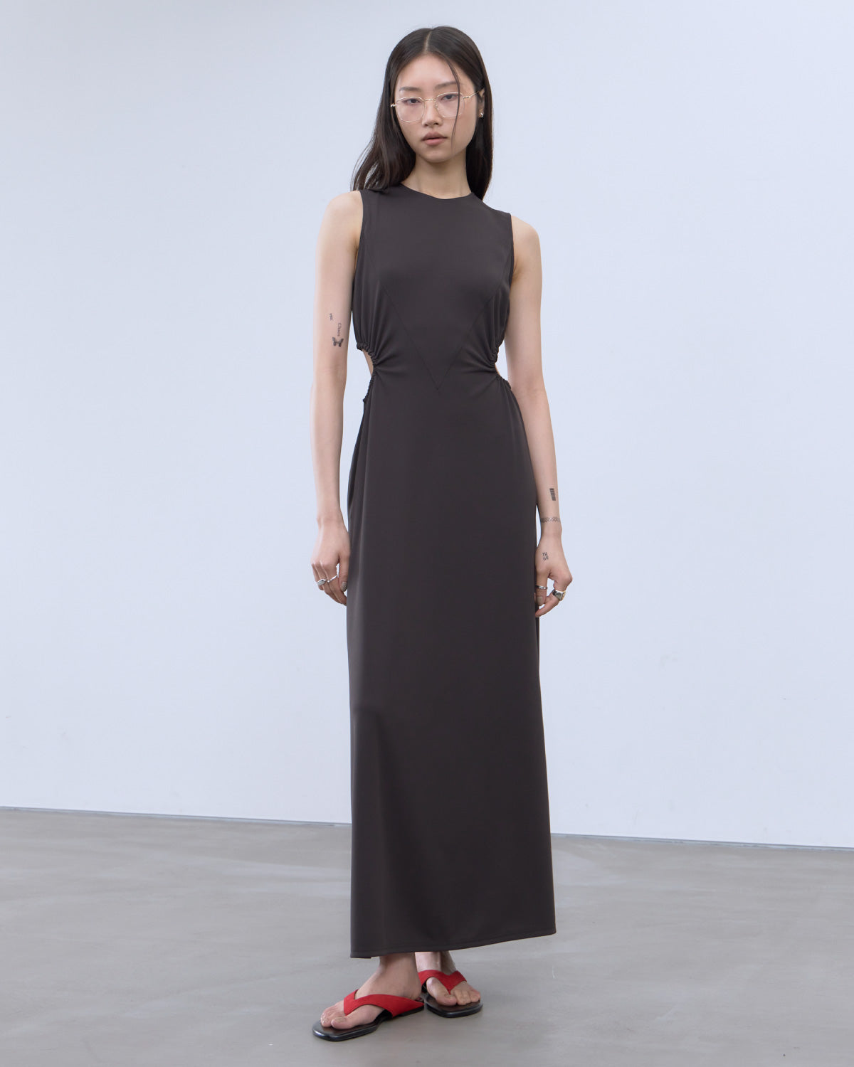 CUTOUT JERSEY DRESS