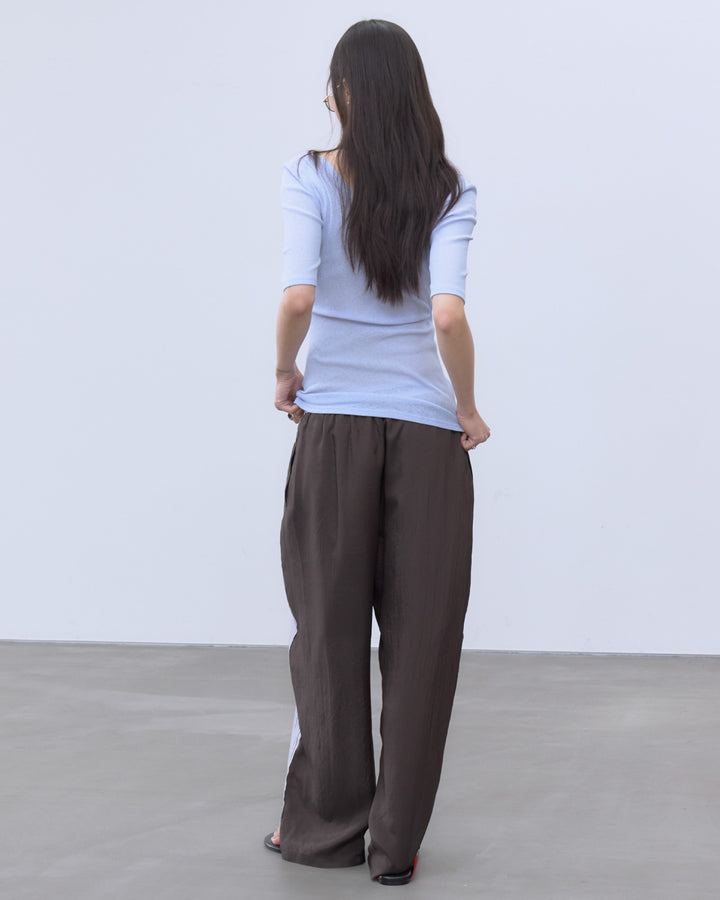 SHEER STRIPE EASY PANTS