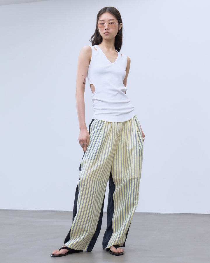 SHEER STRIPE EASY PANTS