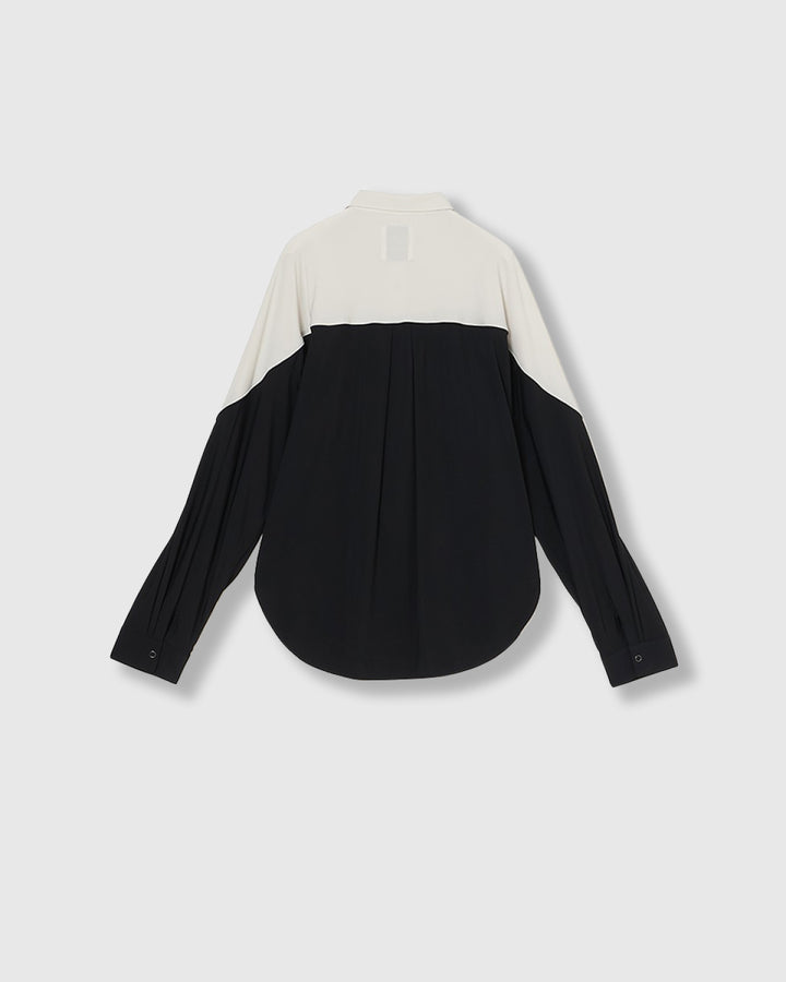 MESH BLOCKING STRETCH SHIRT