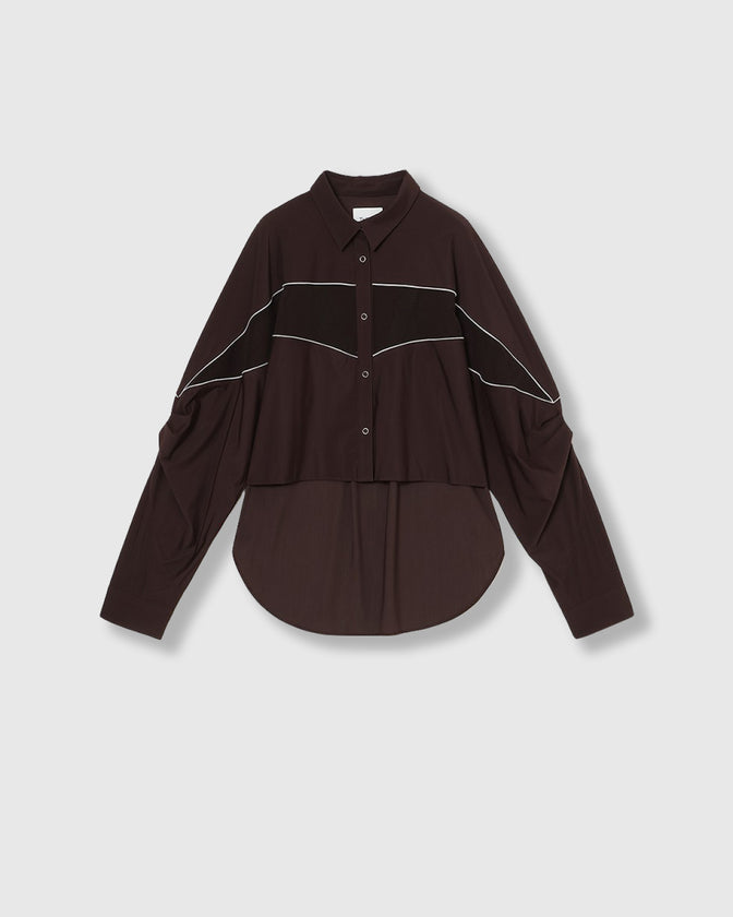 MESH BLOCKING STRETCH SHIRT