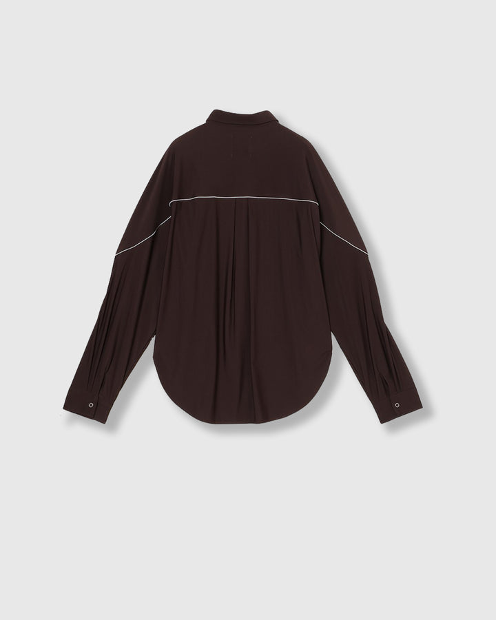 MESH BLOCKING STRETCH SHIRT