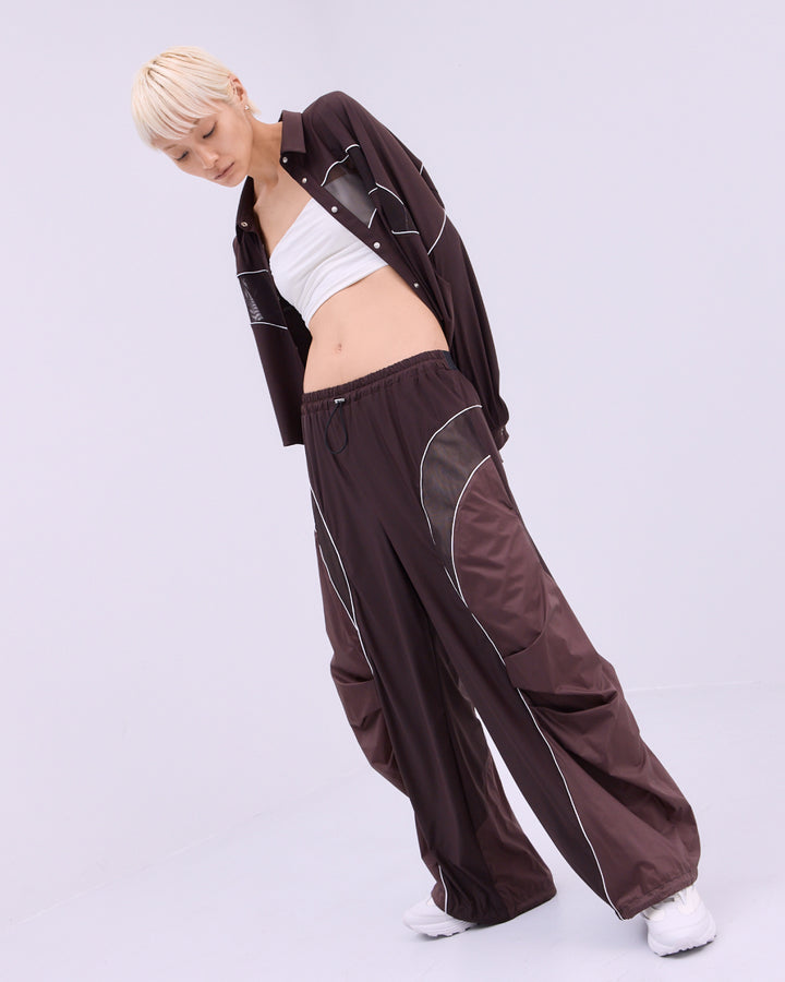 MESH BLOCKING STRETCH SHIRT