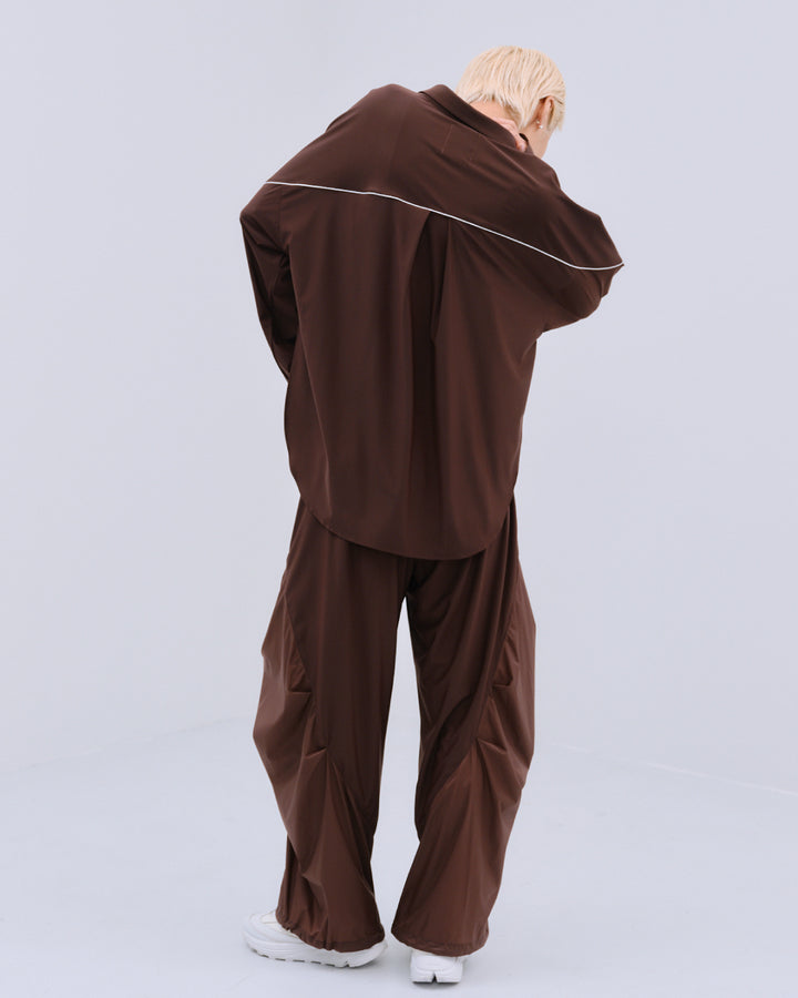MESH BLOCKING STRETCH SHIRT