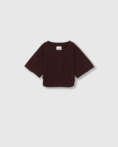 SIDE GATHERED CROPPED TEE