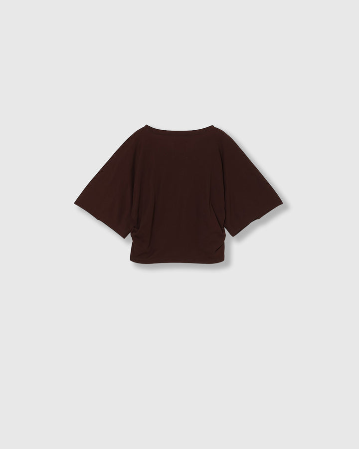 SIDE GATHERED CROPPED TEE