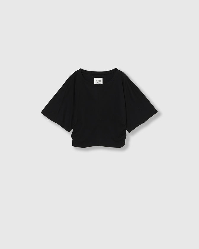 SIDE GATHERED CROPPED TEE