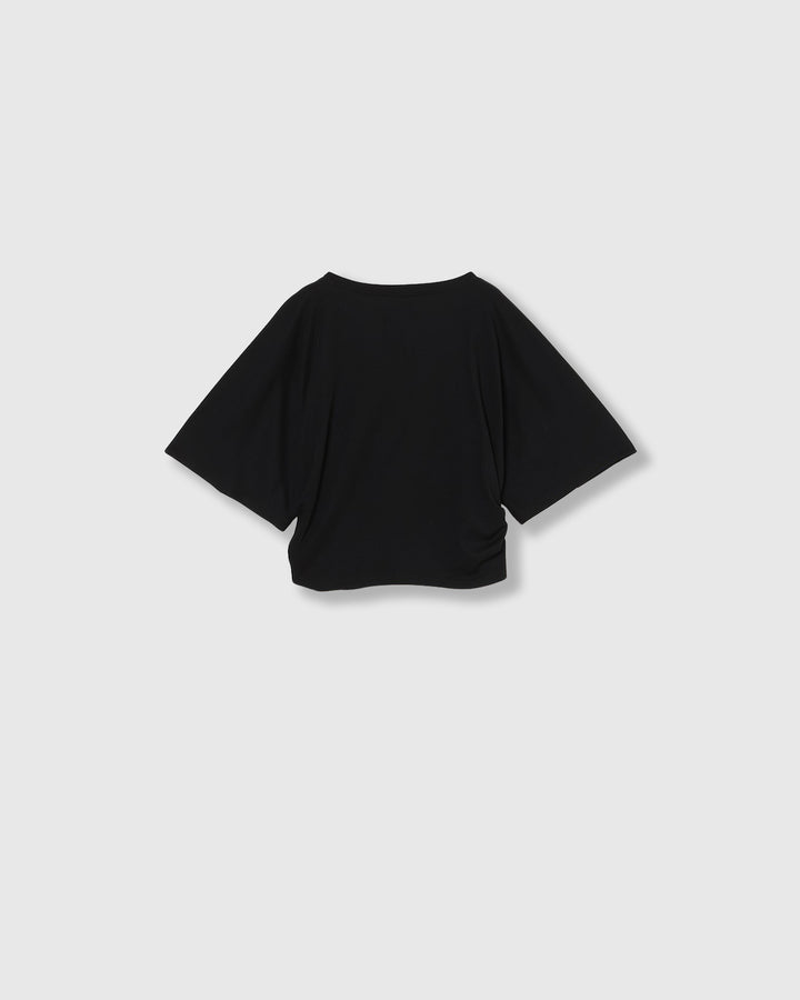 SIDE GATHERED CROPPED TEE