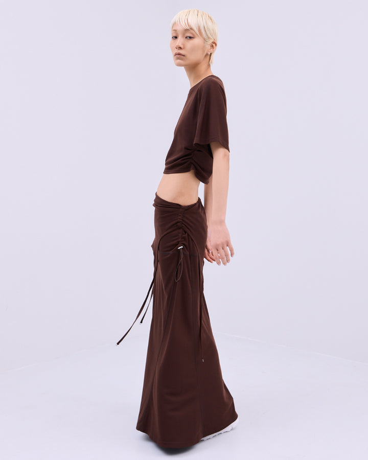 SIDE GATHERED CROPPED TEE