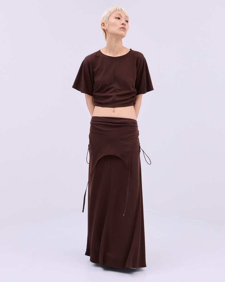 SIDE GATHERED CROPPED TEE
