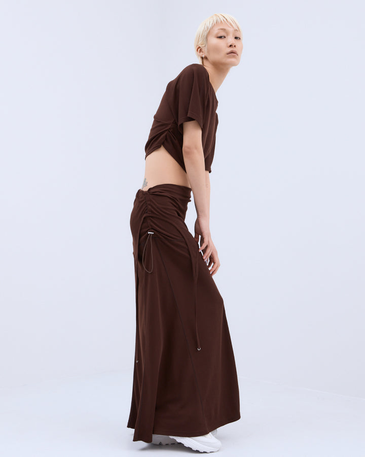 SIDE GATHERED CROPPED TEE