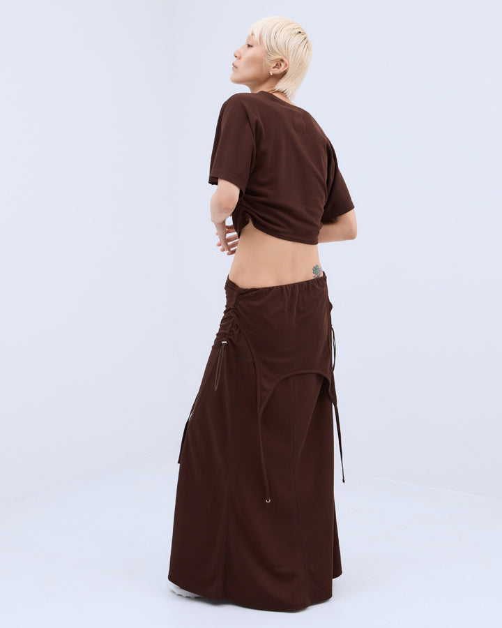 SIDE GATHERED CROPPED TEE