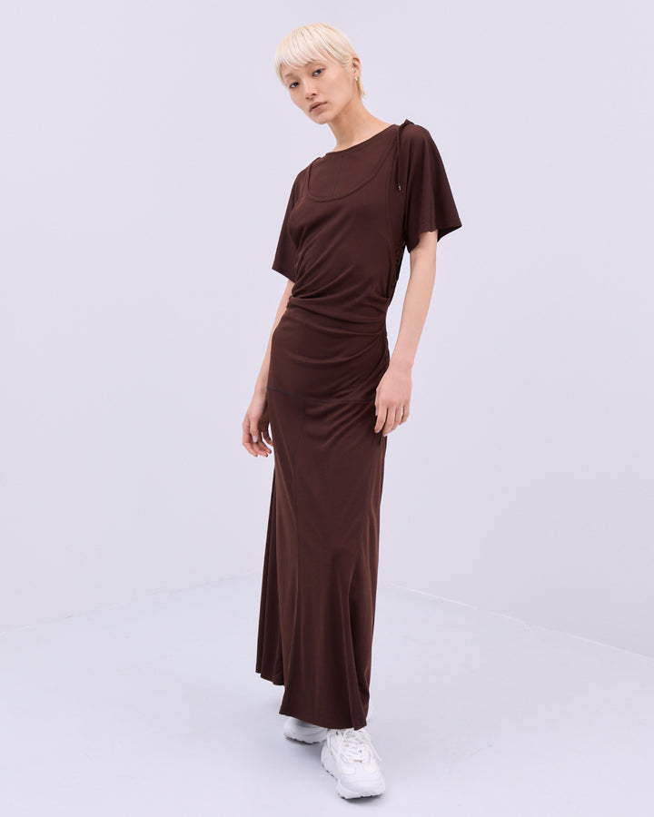 SIDE GATHERED CROPPED TEE