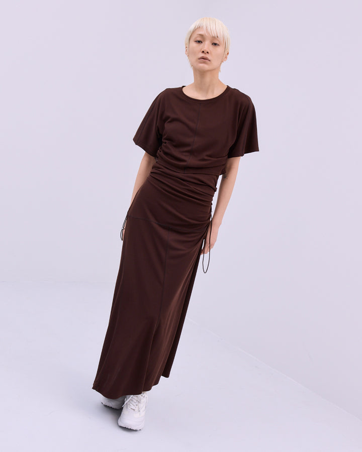 SIDE GATHERED CROPPED TEE