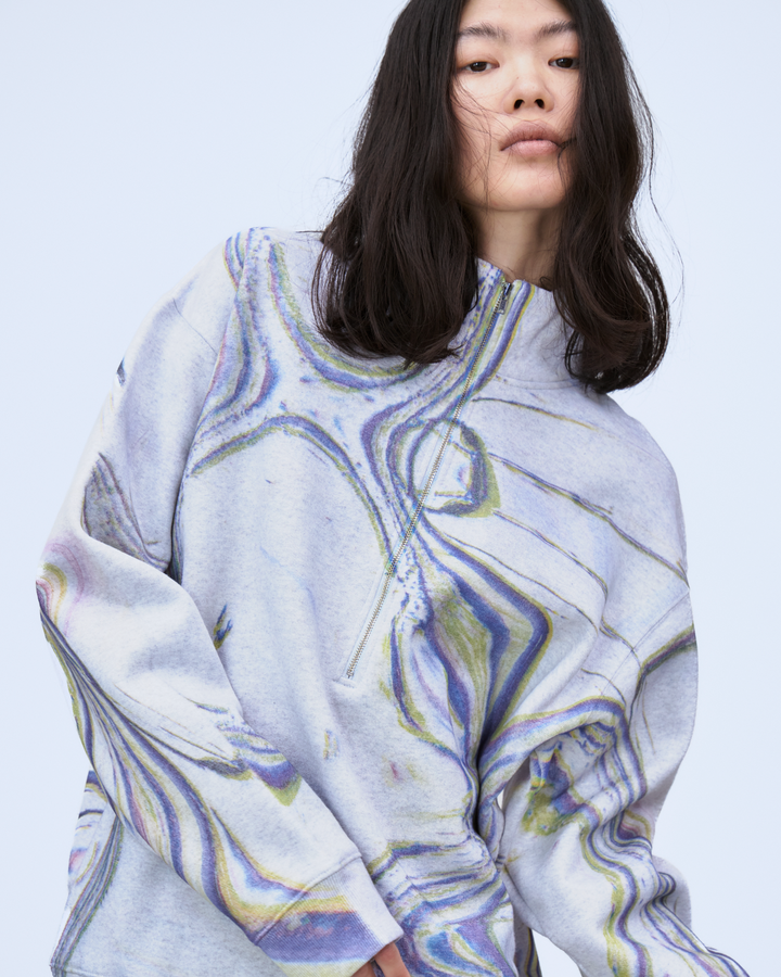 MICROCOSMOS PRINT HALF-ZIP PULLOVER