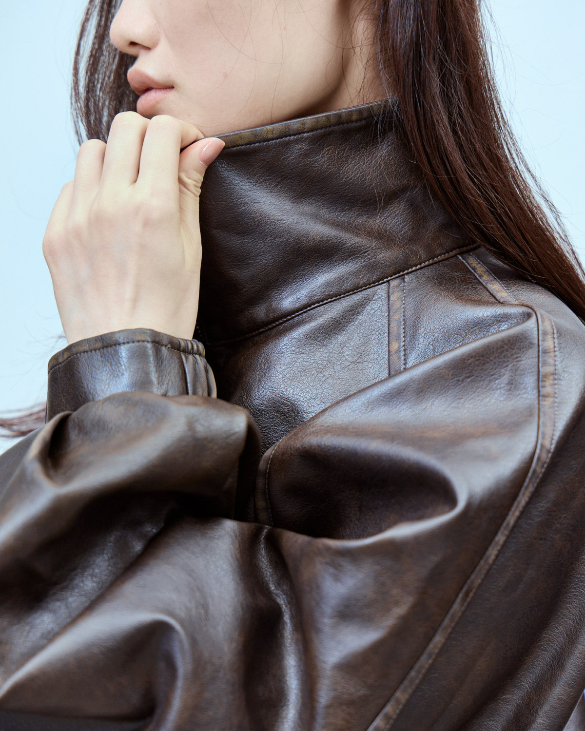 roughlow ECO LEATHER BALLOON BLOUSONブラウン FAUX LEATHER BALLOON BLOUSON | COMING SOON | STORE | THINGS THAT
