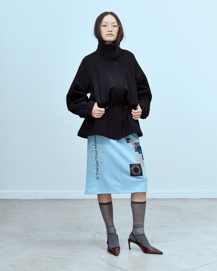 WOOL PILE MIDDLE COAT