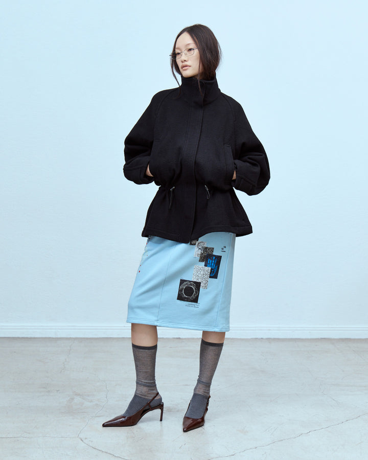 WOOL PILE MIDDLE COAT