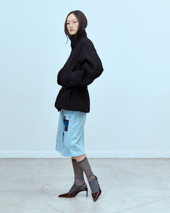 WOOL PILE MIDDLE COAT