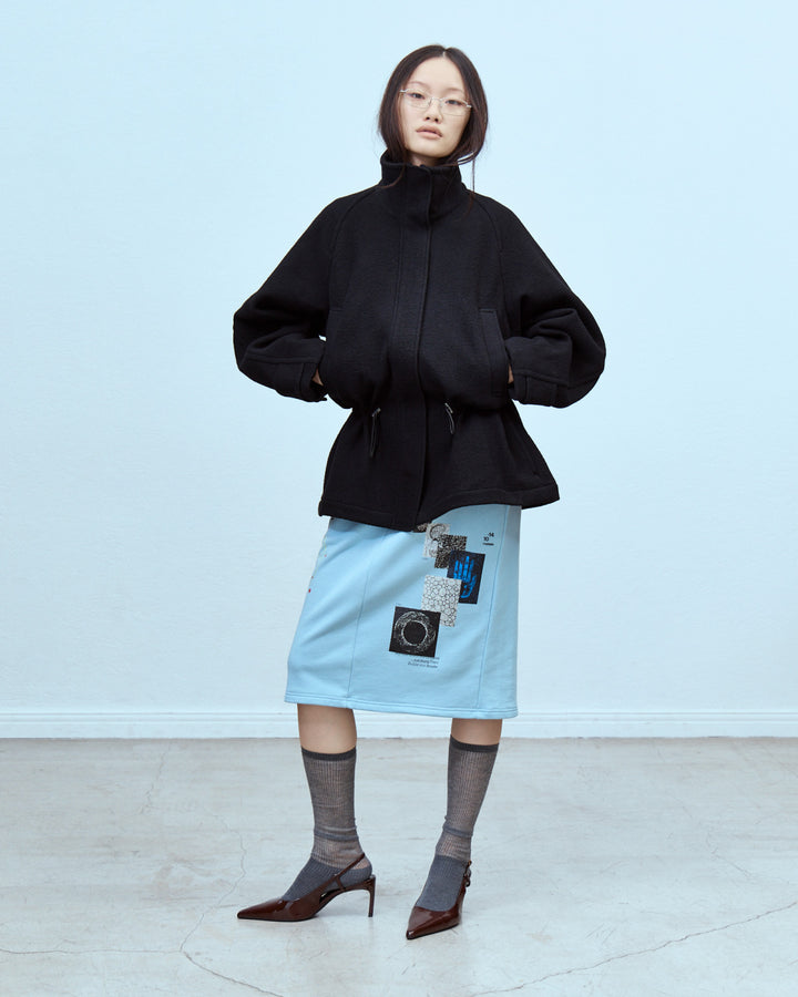 WOOL PILE MIDDLE COAT
