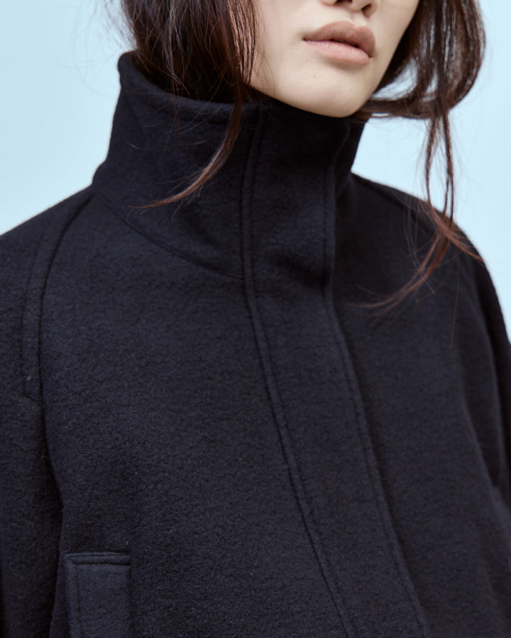 WOOL PILE MIDDLE COAT