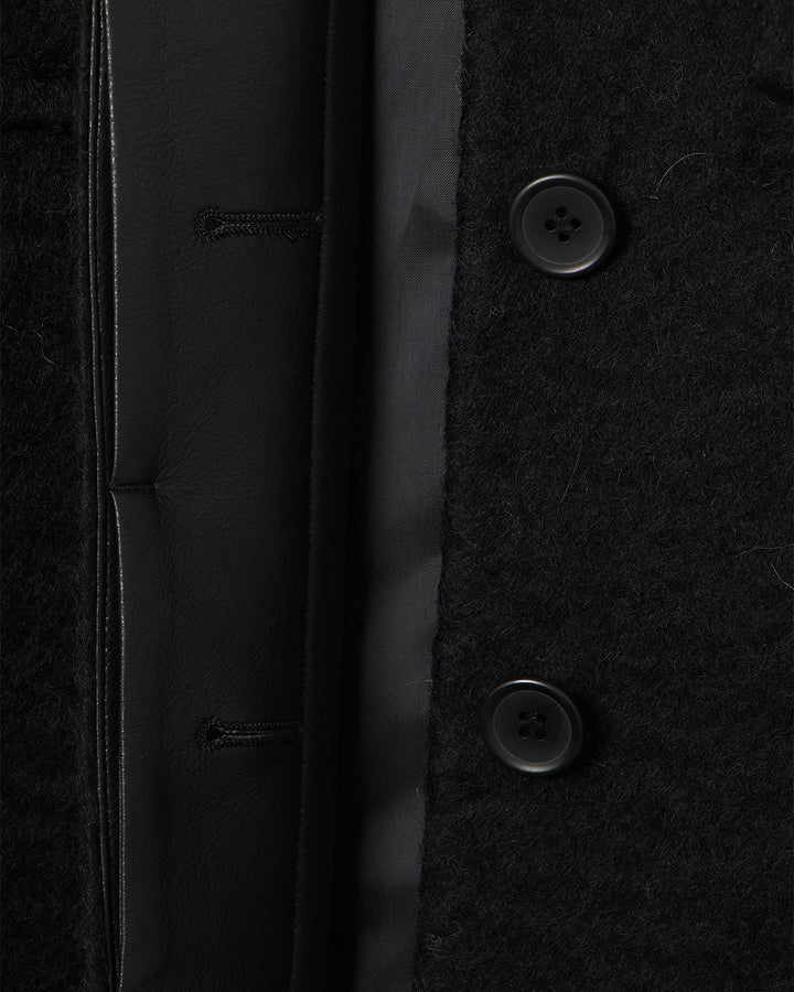 DOUBLE CHEST POCKET SHAGGY LONG COAT