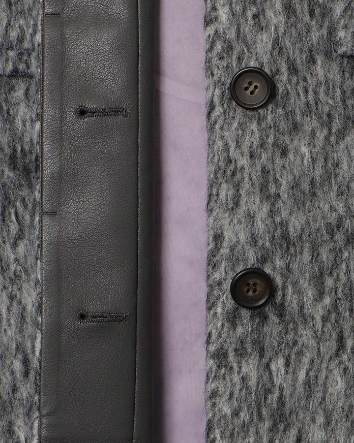 DOUBLE CHEST POCKET SHAGGY LONG COAT