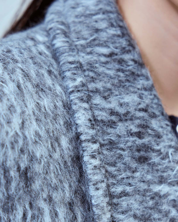 DOUBLE CHEST POCKET SHAGGY LONG COAT