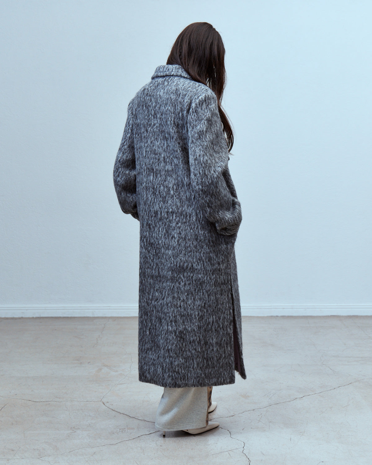 DOUBLE CHEST POCKET SHAGGY LONG COAT | | STORE | THINGS THAT