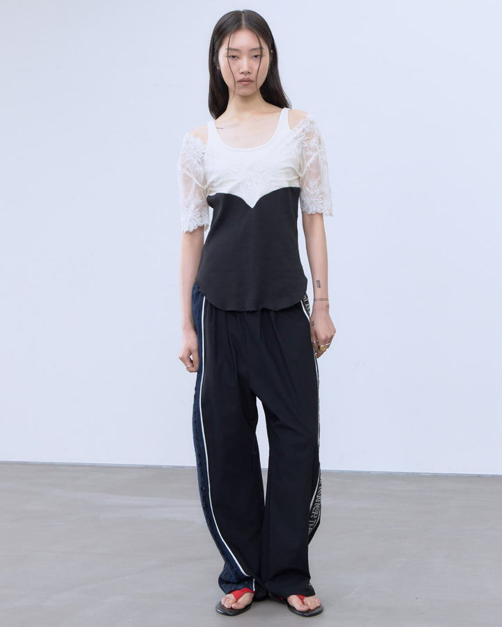 SWITCHING LACE RIB TOPS