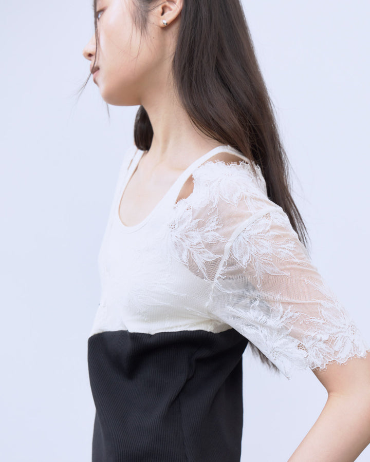 SWITCHING LACE RIB TOPS