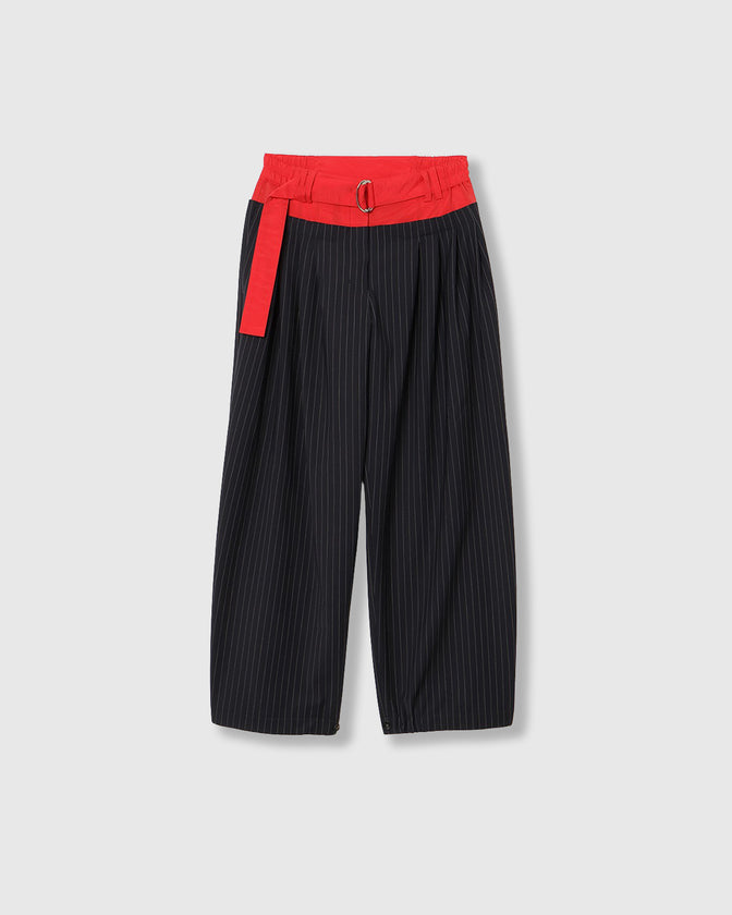 LAYERED WAIST TUCK WIDE PANTS