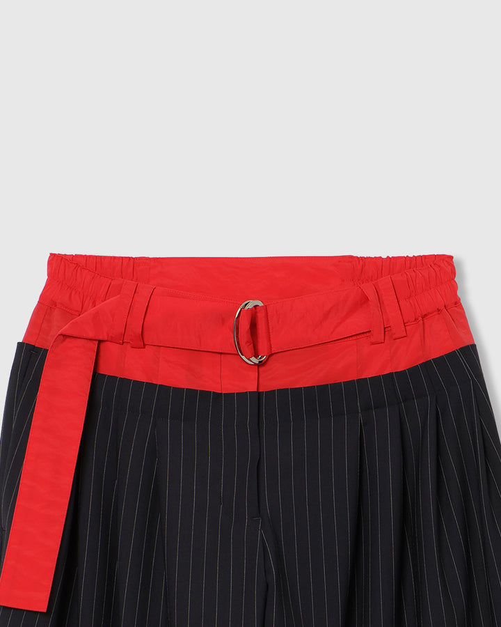 LAYERED WAIST TUCK WIDE PANTS