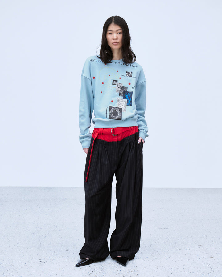 LAYERED WAIST TUCK WIDE PANTS