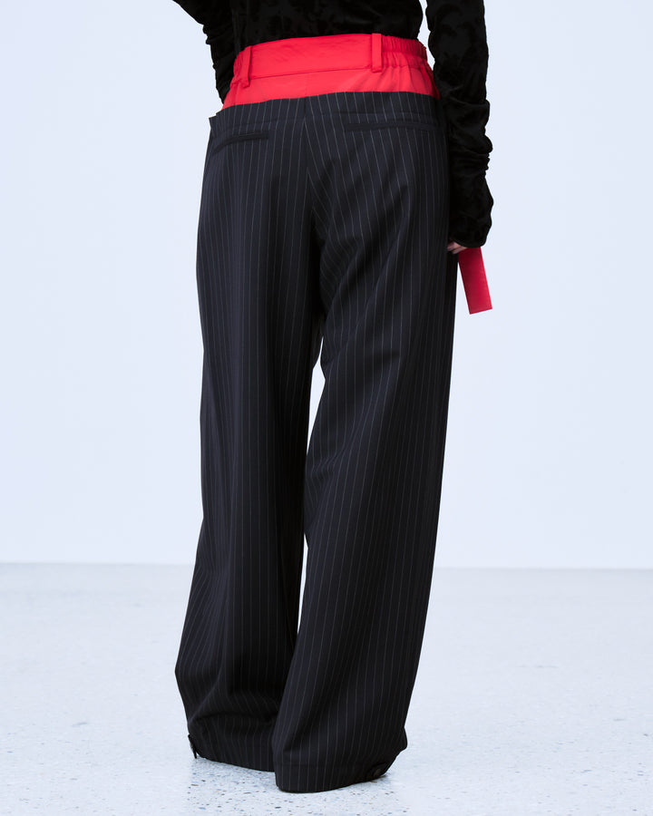 LAYERED WAIST TUCK WIDE PANTS